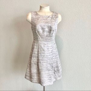 Trina Turk cream with gold/silver sleeveless dress